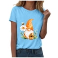 thumbnail image 5 of vigerkar Gnome T-Shirt for Women Floral Graphic Tees Cute Gnome Short Sleeve Tee Tops 2026 Summer (Sky Blue, 3XL), 5 of 8