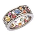 thumbnail image 1 of Anillo Multicolor Ormromra Patrón Geométrico Diamante Hueco, 1 of 5