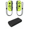 Nintendo Joy-Con Wireless Controllers for Nintendo Switch in Neon Yellow with Switch Hardshell Carrying Case