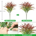 thumbnail image 3 of 16 Bundles Artificial Plants Outdoor Fake Grass Greenery Stems UV Resistant Faux Plastic Plants Shrubs for Autumn Home Garden Pathway Farmhouse Front Porch Harvest Thanksgiving Christmas Decor, Red, 3 of 6