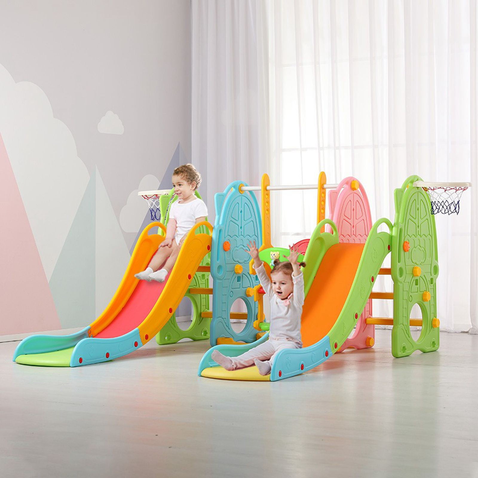 Details about   Toddler In/Outdoor Playground Climber & Swing and Slide Play Set Playground USA 