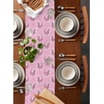 thumbnail image 4 of Valentines Cotton and Linen Triangle Table Runners Long Dresser Scarves Table Decoration for Wedding Party/Graduation Ceremony/Banquet Leopard Print Love Pink Gold Dots, 4 of 9