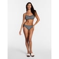thumbnail image 2 of Kacey Lee Women's and Women's Plus Lettuce Edge Bikini Top with Bow, Sizes XS-3X, 2 of 5