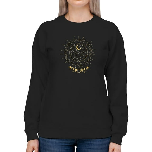 Moon Phases Set Sweatshirt Women -SPIdeals Designs, Female 3X-Large