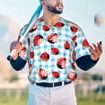 thumbnail image 4 of Fotbe Flowers and Lady Bugs Baseball Jersey Shirt for Men and Women, Casual Short Sleeves Button Down T-Shirt-Large, 4 of 9