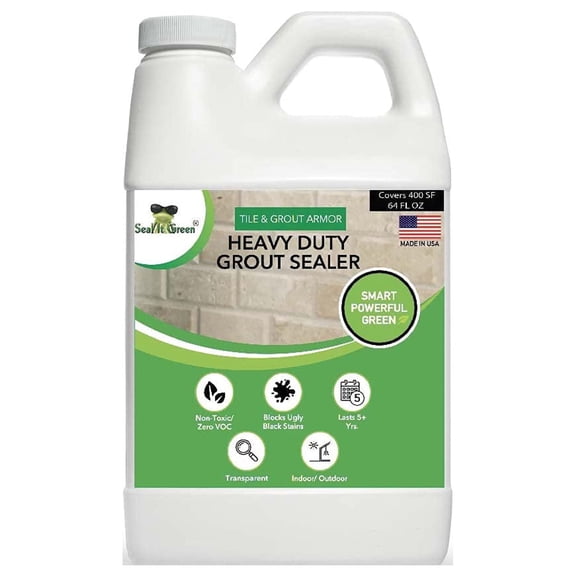 Seal it Green Extreme Grout Sealer and Tile Sealant Heavy Duty Clear Stain Blocker Zero VOC Non Toxic Granite Sealer Half Gallon