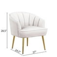 thumbnail image 4 of Morden Fort Velvet Barrel Chair Accent Armchair Living Room Bedroom WHITE, 4 of 7