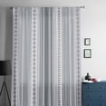 thumbnail image 5 of Grey Striped Semi Sheer Curtains Drapes for Living Room,Bedroom,French Doors Window 84 Inches Long,Modern Geometric Abstract Art Contemporary Rod Pocket Chiffon Curtain Drapery Voile Draperies Panel, 5 of 6