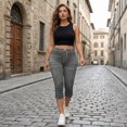 thumbnail image 5 of Jean Capris for Women Stretchy High Waisted Denim Capri Leggings Casual Pants with Pocket, 2XL, 5 of 7