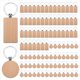 thumbnail image 1 of 100Pcs DIY Blank Wooden Key Chain Rectangle Heart Round Ellipse Carving Key Ring Wood Key Chain Ring, 1 of 5