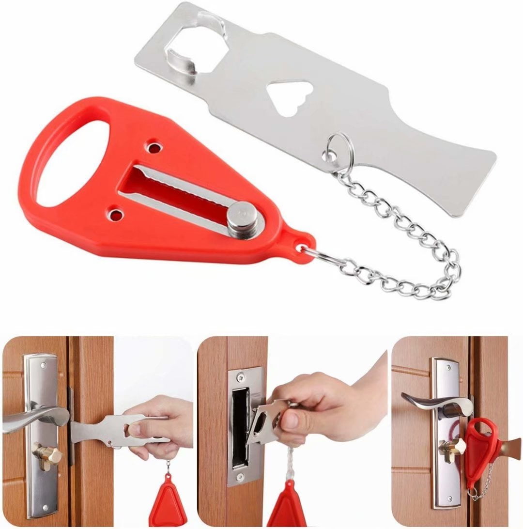 Portable Door Safety Latch Lock PP Metal Home Room Hotel Anti Theft Security Lock Travel