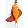 thumbnail image 3 of Rebdolls Womens Plus Size Orange Essential Strappy Bodycon Maxi Dress - Small, 3 of 4
