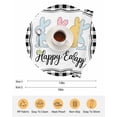 thumbnail image 6 of 15 Inch Round Placemats Set of 6, Happy Easter Non Slip Heat Insulation PP Table Mats, Cute Lovely Colorful Rabbits Black White Plaid Washable Place Mats for Kitchen Dining Party Table Decor, 6 of 7