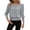 Gray, variant on Ussuma Elastic Waist Long Sleeve Pullover Blouse for Women Crew Neck Solid Color Stylish Vintage Fashionable Women Shirts leisure Comfortable Valentine's day Date Vacation XL Gray