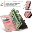 thumbnail image 5 of CaseMe Leather Case for Samsung Galaxy A12 5G,2 in 1 Detachable Wallet Case with 8-Card Holder Zipper Bills Slot,Magnetic Shockproof Flip Leather Cover Zipper Pocket Phone Cases,Pink, 5 of 8