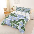 thumbnail image 2 of Homewish Boho Daisy Floral Full Size Comforter Sets,Abstract Artwork Bedding Comforter Set,Blue Green,Polkadot Reversible,3 Pieces,1 Comforter and 2 Pillowcases, 2 of 7