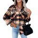 thumbnail image 1 of Puntoco Moda Mujer Plaid Impresión Cardigan Botón Abrigo Blusa Outwear tops Puntoco Puntoco-1, 1 of 8