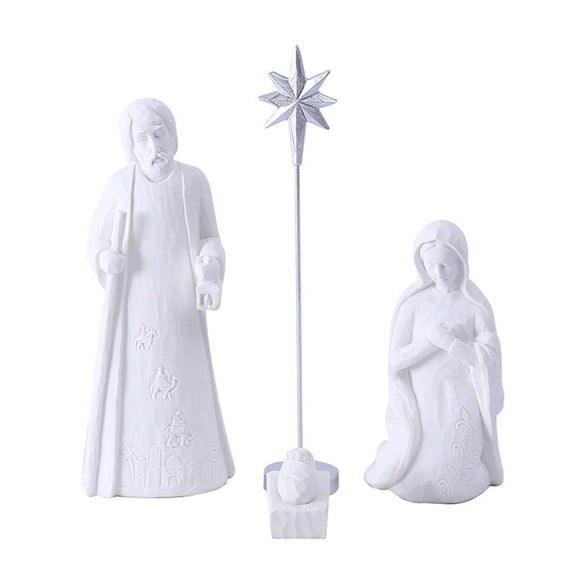 Nativity Scene Statue Beautifully Detailed Christmas Decoration Resin Scene Figures Sculpted Beautiful Nativity Set