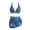Blue, variant on Women's Floral Swimsuit 3-Piece Set, Bikini with Adjustable Ties and Cover-Up Skirt, Soft Nylon Spandex Beachwear