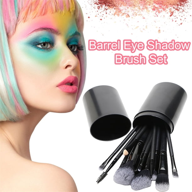 Pinceles de maquillaje, kit de maquillaje de 12 piezas, juego de pinceles de maquillaje portátil, pincel, juego de pinceles para sombras de ojos, pinceles de maquillaje