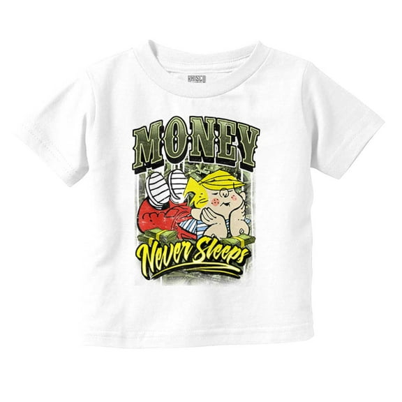 Dennis the Menace Money Never Sleeps Youth T Shirt Tee Boys Infant Toddler Brisco Brands 6M