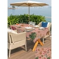 thumbnail image 4 of Outdoor Tablecloth with Umbrella Hole and Zipper, Pink Christmas Rectangle Table Cloth 60x102 Inch Waterproof Tablecloth, Xmas Tree Balls Snowman Gingerbread Picnic Table Cover for Patio Camping, 4 of 7