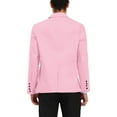 thumbnail image 3 of INSPIRE CHIC Men's Suit Jacket Notched Lapel Long Sleeve Single Vent Back One-Button Blazer 42 Light Pink, 3 of 6
