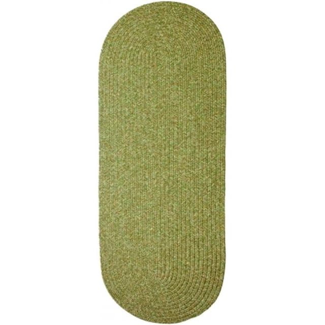 Rhody Rug SA68R024X072 Sandi 2 x 6 ft. Tweed Indoor-Outdoor Oval Braided Rug, Bayleaf