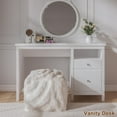 thumbnail image 3 of 47" Farmhouse Executive Desk with 2 Drawers, Home Office Desk with Charging Station and Open Shelf, Morden Writing Table for Study and Bedroom, White, 3 of 6