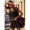 thumbnail image 6 of Womens Crochet 2 Piece Sets Y2k Hollow Out Knitted Tank Top Mini Skirt Set Summer Beach Coverup Outfits Black XL, 6 of 8