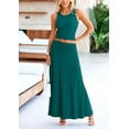 thumbnail image 4 of PRETTYGARDEN Women's 2 Piece Maxi Skirt Sets Casual Summer Knit Cropped Tank Top High Waisted Long Skirts Outfit, 4 of 10