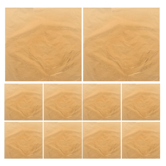 100 piezas de hoja de oro de imitación de hoja de plata dorada para manualidades de bricolaje decoración de muebles 14 x 14 cm (color cobre)