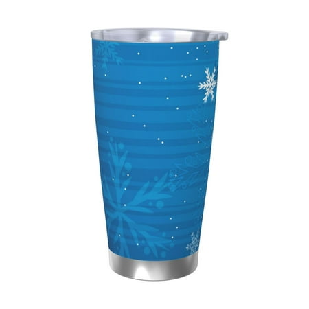 

Ocsxa Blue Christmas Pattern 20oz Travel Coffee Mug with Flip Lid Stainless Steel Insulated Insulated Coffee Mug Thermal Cup with Splash Proof Sliding Lid-Without Straw