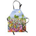 thumbnail image 1 of Nursery Apron Flourishing Spring Meadow with Colorful Blossoms Butterflies Trees Growth Foliage, Unisex Kitchen Bib Apron with Adjustable Neck for Cooking Baking Gardening, Multicolor, by Ambesonne, 1 of 3