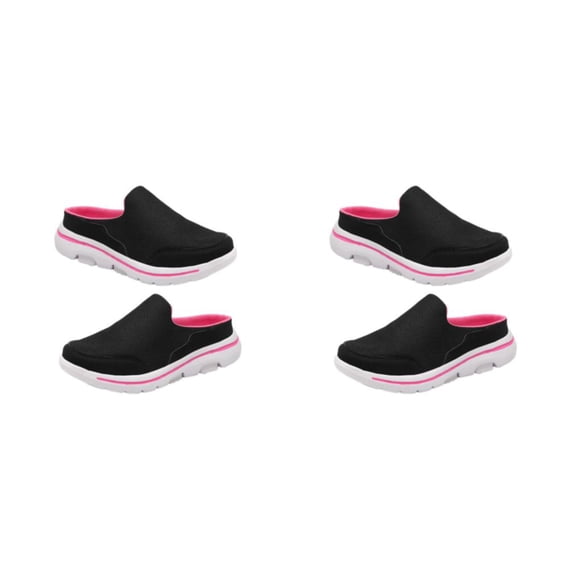 Minnieouse 1 par de toboganes portátiles de estilo informal para fiesta de viaje, tacón plano, diseño Simple, sandalia, calzado para negro rojo talla 48 2piezas