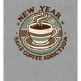 thumbnail image 2 of New Year, Same Coffee Addiction Adult Heather Gray Crew Neck Short Sleeve Tee-Medium, 2 of 4