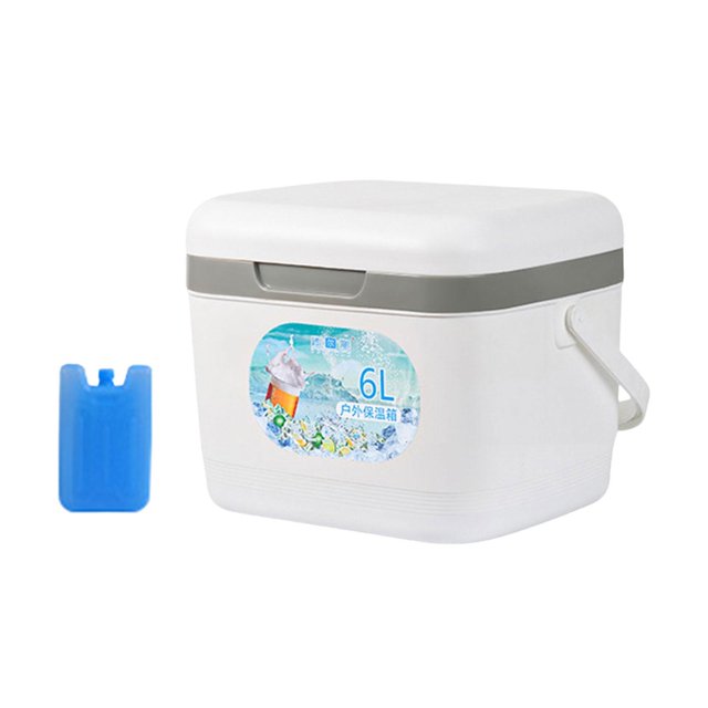 S SERENABLE Portable Cooler Box Personal Classic 6L for Cold/Hot Drinks White