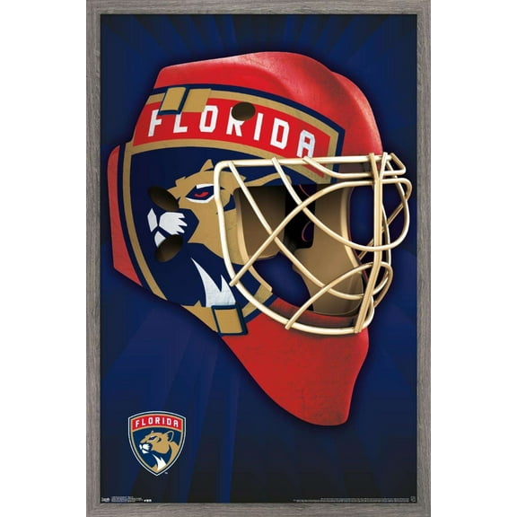 NHL Florida Panthers Mask 16 Wall Poster, 22.375" x 34", Framed