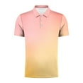 thumbnail image 2 of Odbmxy Lapel Short Sleeve Polo Shirts for Men Tee Shirts for Men Loose Casual Workout Gradient Print Shirts,Pink 4XL, 2 of 4