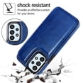 thumbnail image 5 of For Samsung Galaxy A32 5G Wallet Case with Card Holder, Premium PU Leather Kickstand Credit Card Slots Case,[RFID Blocking] Double Magnetic Clasp Back Flip Durable Shockproof Cover, Darkblue, 5 of 7