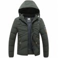 thumbnail image 4 of Mens Hooded Collar Winter Casual Padded Cotton Jacket, 4 of 8