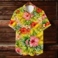thumbnail image 4 of purcolt Mens Hawaiian Shirt Summer Short Sleeve Button Down Shirt Tropical Flower Print Casual Beach Vacations Party Tops, 4 of 9