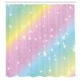thumbnail image 2 of Ambesonne Mermaid Colors Shower Curtain, Rainbow Little Stars, 69"Wx75"L, Pale Blue Baby Pink, 2 of 4
