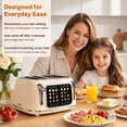 thumbnail image 2 of Mecity 4-Slice Touchscreen Toaster, Retro Stainless Steel Wide Slots Toaster, 6 Browning Settings, Large Digital Display, 120V 1650W, Cream Color, 2 of 7
