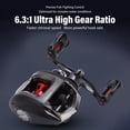 thumbnail image 3 of Baitcast Reel, High Line Capacity Sensitive Left Handed Baitcasting Fishing Reel Professional 17.6lb  for Freshwater, 3 of 7