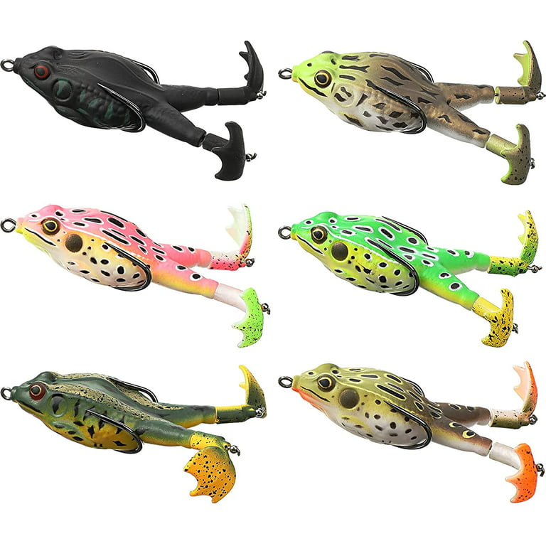 6 Pieces Soft Frog Bait Frog Lure, Double Propellers Legs, 3D Eyes,  Lifelike Silicone Skin Pattern, Topwater, Bigger Splash More Attractive, Fishing  Lure Set for Bass Snakehead Pike, 3.5 Inch/ 0.45 oz 