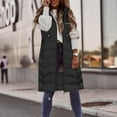 thumbnail image 4 of Brnmxoke Long Vest for Women Sleeveless Lightweight Puffer,Puffer Vest for Women Long Down Hooded Vest Womens Sleeveless Zip Up Jacket Winter Thick Coats with Pockets, 4 of 6