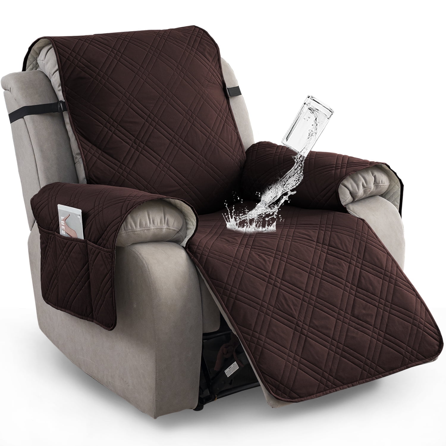 100% Waterproof High Quality Recliner Chair Cover, Non Slip Recliner Covers for Recliner Chair with Pocket, Pet Scratch-Resistant Sofa Slipcover, Washable, for Office, Living Room, Home Decor