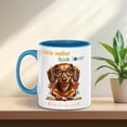 thumbnail image 4 of Dachshund Doxie Mother Book Lover Living That Dog Mom Life Happy Mother's Day 11oz Accent Two-tone Mug Wiener Dog Lover Gifts Idea Coffee Tea Cup - 03004, 4 of 5