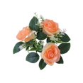 thumbnail image 2 of Nkmbld Floral Garland Rose Candle Wreath Artificial Silk Flower Ring Leaf Candle Wreath Wedding Valentine Day Party Table Candlestick Decorations, 2 of 6